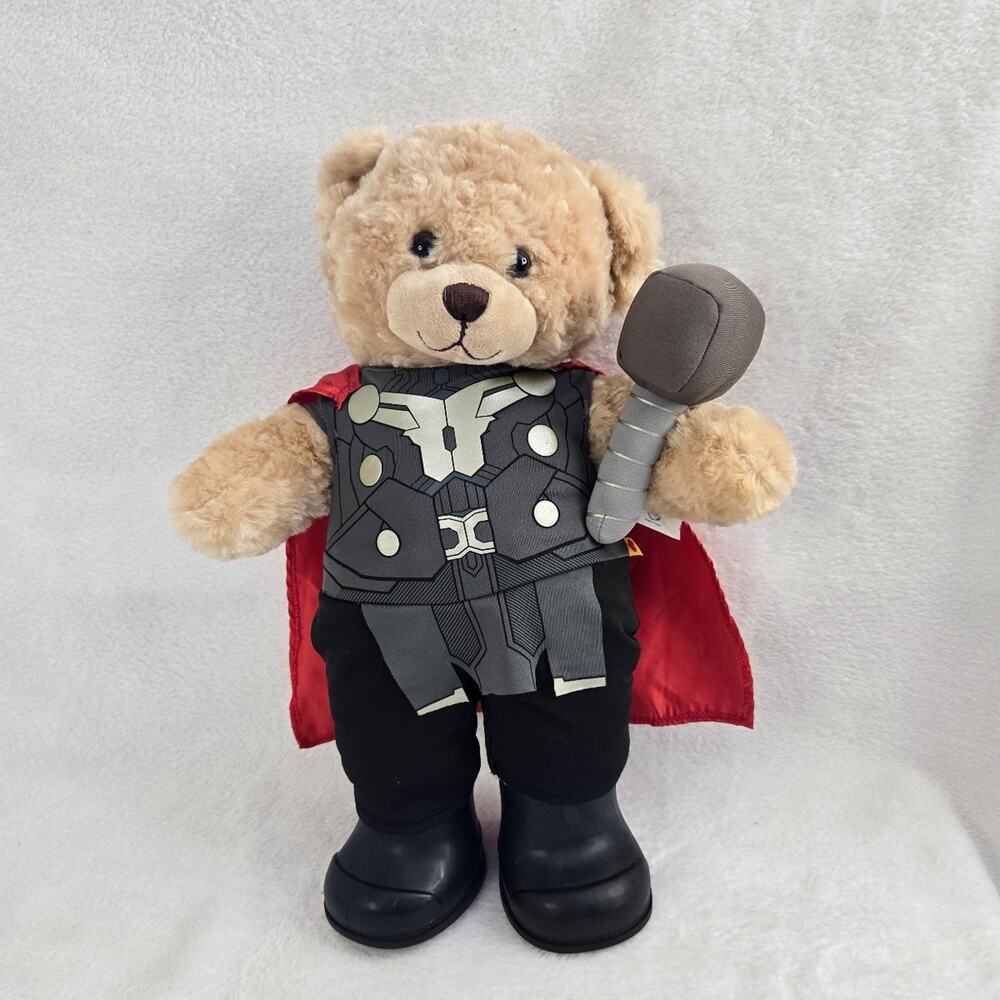 Build-A-Bear Thor Plush w/ Costume, Boots and Hammer. Marvel Avengers